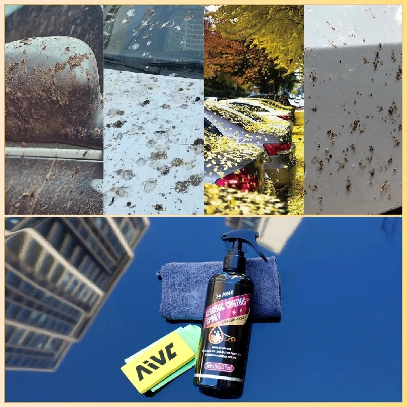 Keramikbeschichtung für Autolack, Spiegelglanz, Kristallwachs-Spray, Nano-hydrophob, schmutzabweisend, Auto-Detailing...