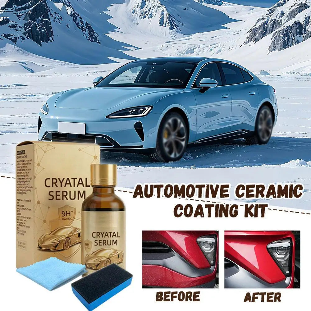 50ml 9H Keramikbeschichtungs-Set für Autos, mit Hydrophobem Schutz, Kratzfeste Autopolitur mit Applikator-Schwamm & Tuch
