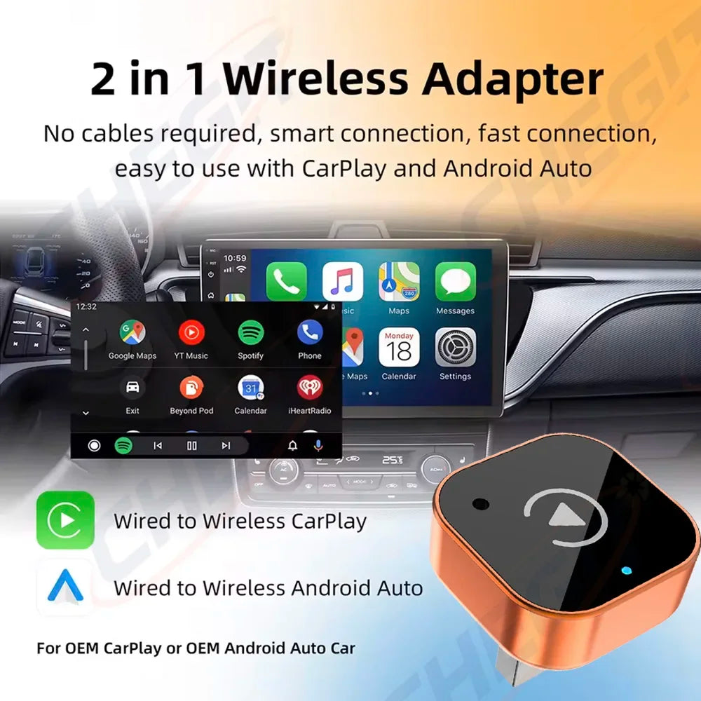 Kabellos CarPlay Android Auto Adapter 5.8G WiFi – SwissGlanzGarage Ansicht 2