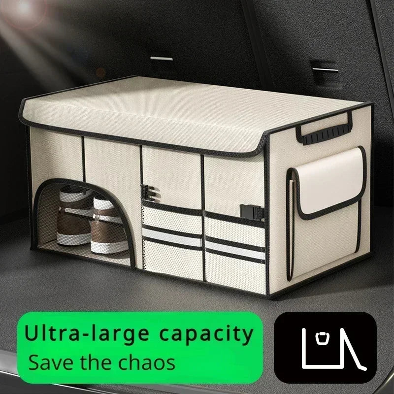 Auto Stamm Lagerung Box Multi-fächer Organizer Tasche Anti Slip Faltbare Fracht Verstauen Aufräumen Organizer auto In...