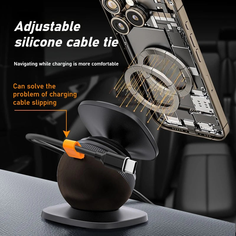 Magnetische Auto-Handyhalterung N52 Starker Magnet Große Basis Verstellbarer Teleskoparm für Auto-Armaturenbrett Wind...