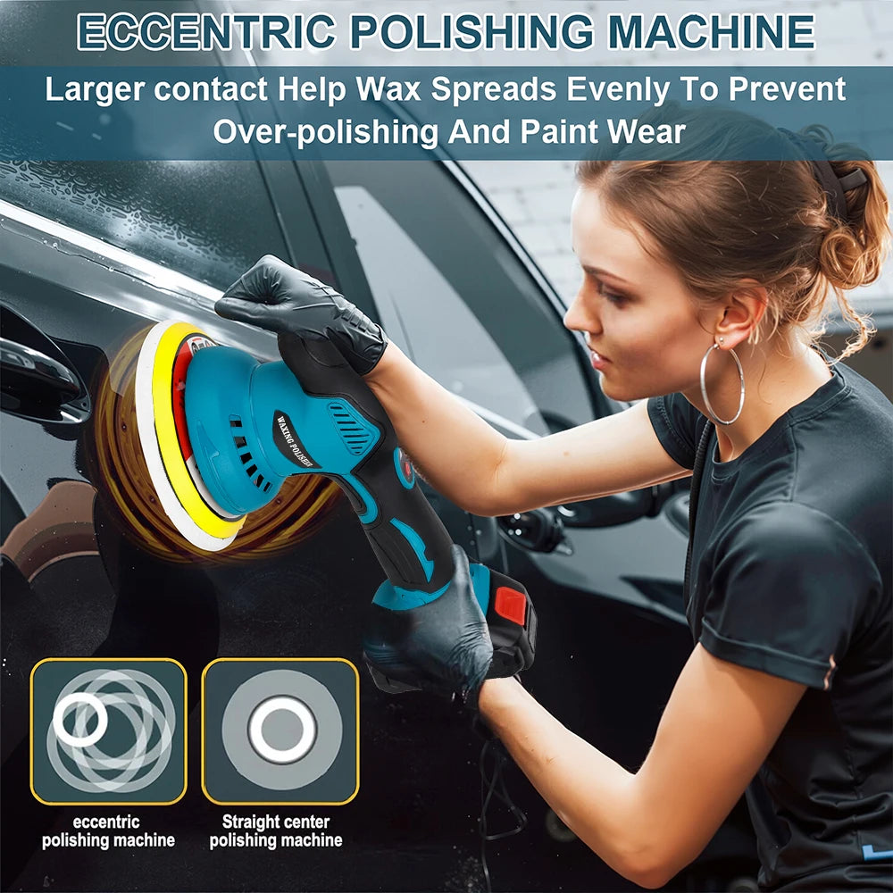 HILDA Kabelloser Autopolierer 6-Gang-Elektropoliermaschine Wachs-Schleifer Autolack-Reparaturwerkzeug Auto-Zubehör