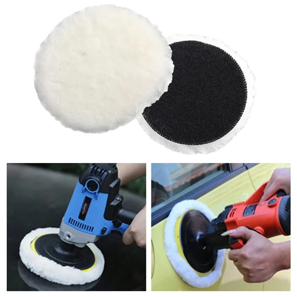 2 Stück 3/4/5/6/7'' Polierer Puffer Wolle Polieren Sauber Pad Magic Patch Auto D