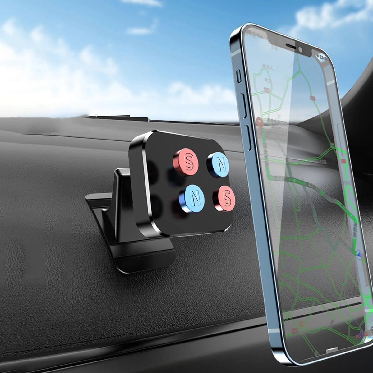 Neuer magnetischer Autohalter für Mobiltelefone 15/16/17 Universeller Ständer Multifunktionaler Auto-Armaturenbrett-G...