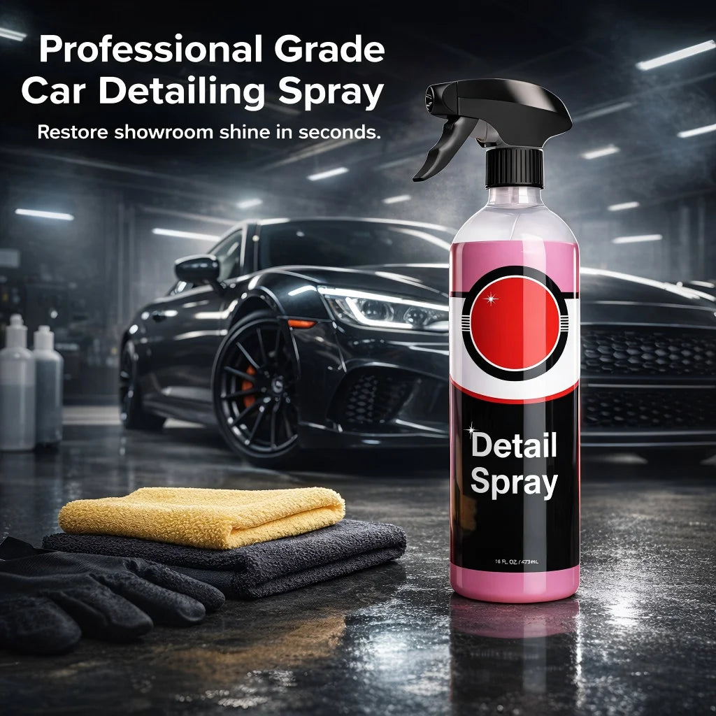 Auto-Detail-Spray 16 oz (473ml) – Schnellpflegemittel für Hochglanz, Wasserlose Reinigung & Streifenfreies Finish