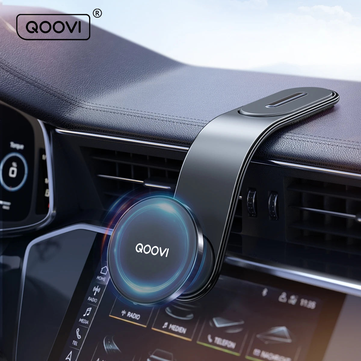 QOOVI Magnetischer Autotelefonhalter, Armaturenbrett, Handy-Ständer, Lüftungsschlitz, Magnet 360° ° Drehbare GPS-Halt...