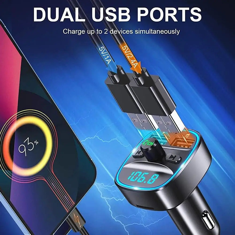 Bluetooth 5.0 Auto-Adapter mit Dual USB-Ladeanschluss – SwissGlanzGarage Ansicht 3