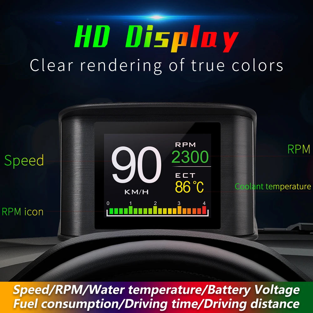 P10 OBD2 HUD Digital Speedometer – SwissGlanzGarage Ansicht 3