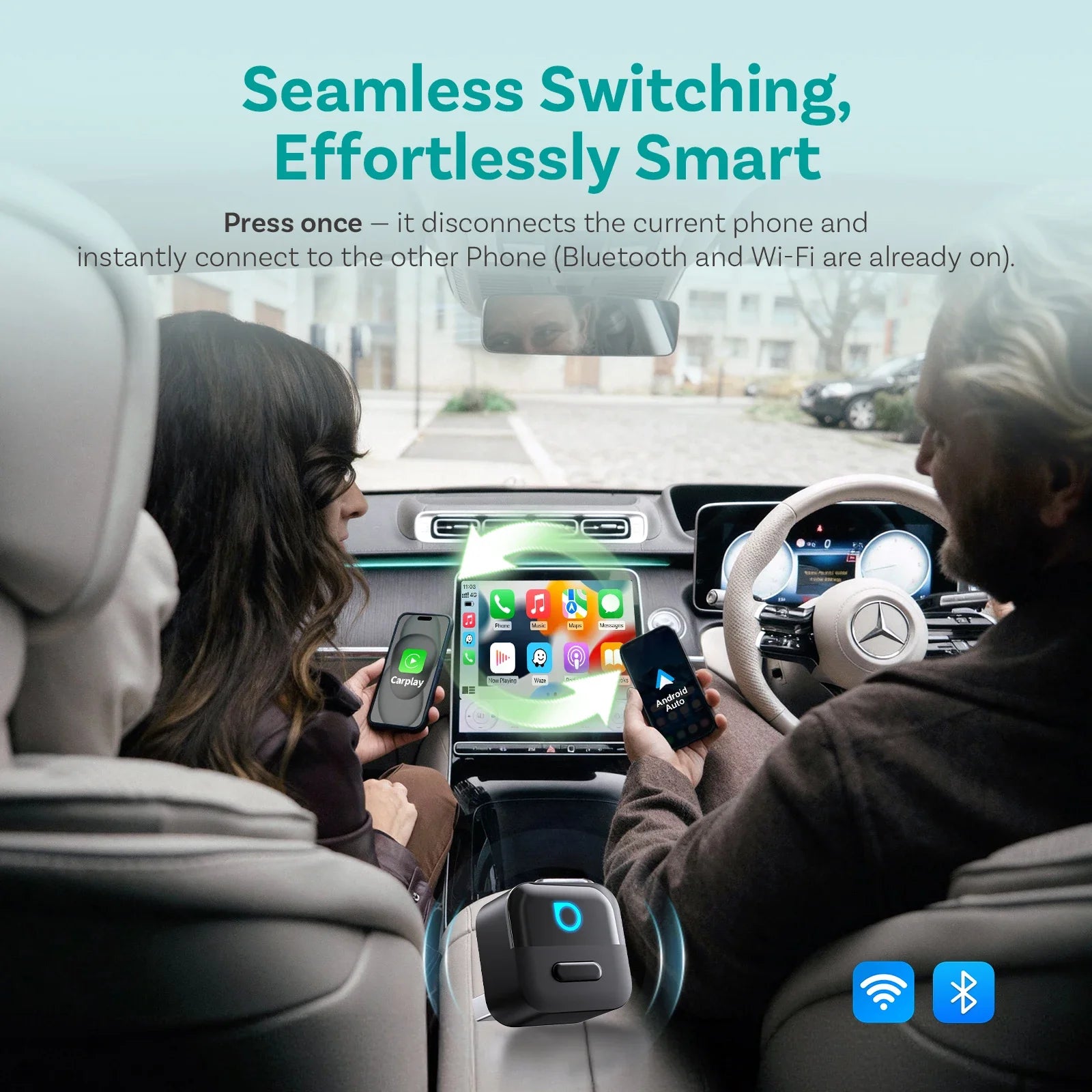 Ottocast Mini Pico Kabellos CarPlay & Android Auto – SwissGlanzGarage Ansicht 4