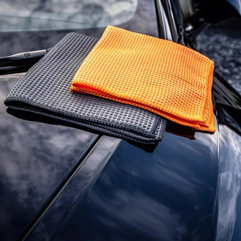 Mikrofaser-Handtuch mit Waffelbindung, super saugfähiges Auto-Trocknungstuch, Auto-Detaillierung, Glaspolitur, fussel...