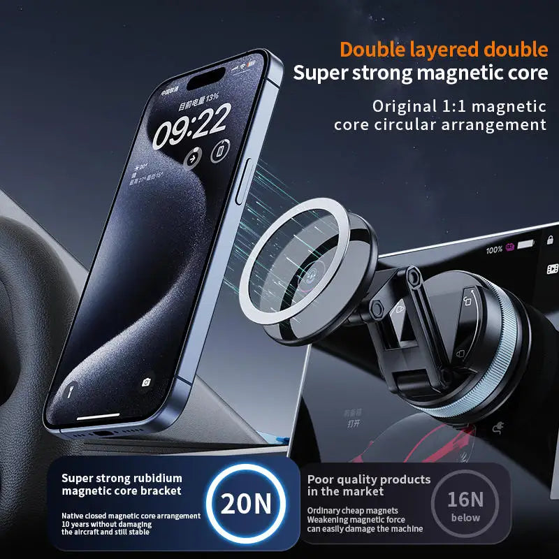 Magnetischer Autotelefonhalter mit Vakuumsaugung, faltbare und ausziehbare Halterung für Windschutzscheibe/Armaturenb...