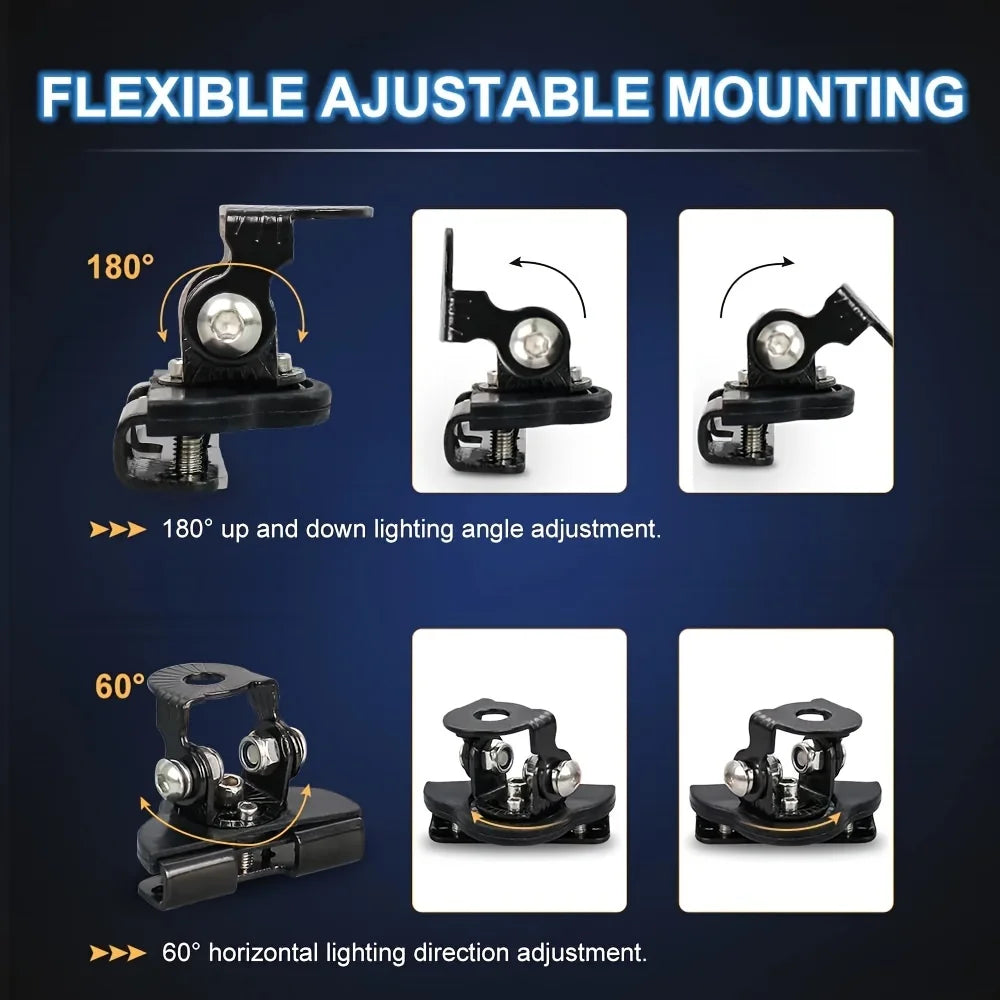 Universal LED Arbeitslicht Halterung Edelstahl Set – SwissGlanzGarage Ansicht 3