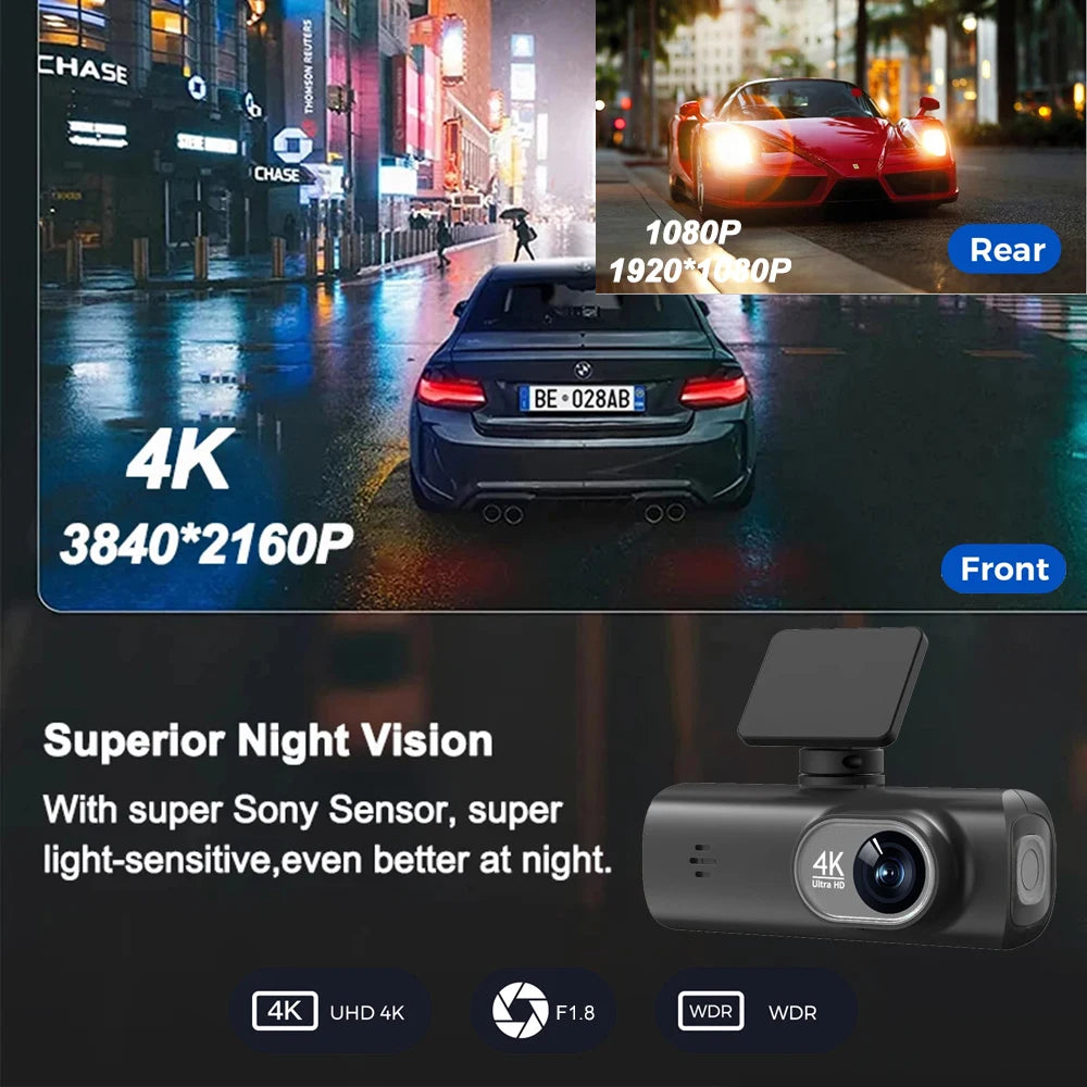 4K Dual Dashcam mit 1080P Rückkamera Option – SwissGlanzGarage Ansicht 3