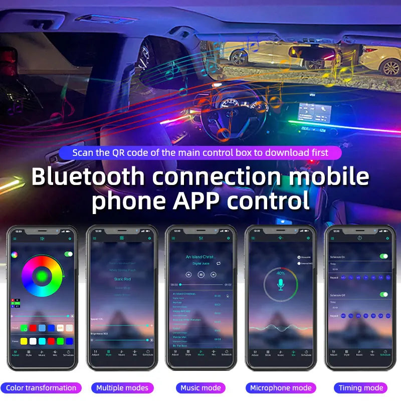 LED Umgebungslicht Auto Innenbeleuchtung Streifen Neon RGB