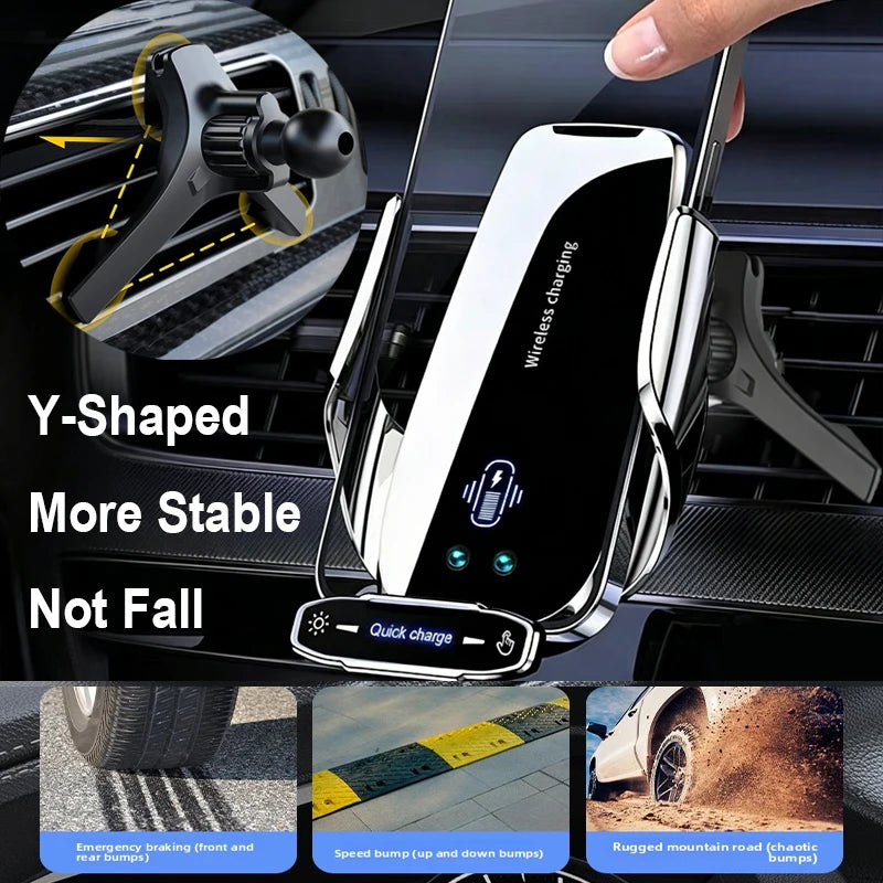 Kabelloses Ladegerät für Auto, Handyhalterung, Unterstützung für mobile Autohalterung, elektrische Induktions-Auto-Kl...