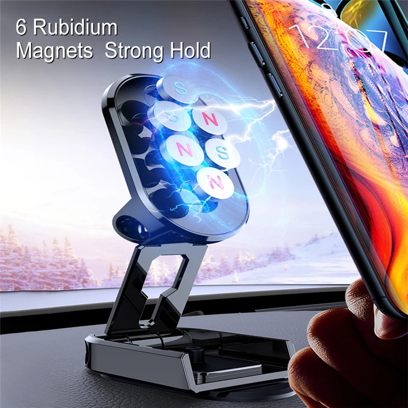 Faltbare Magnetische Auto Telefon Ständer Magnet Telefon Dashboard Halter 360-grad Drehbare Navigation Halter Auto Zu...