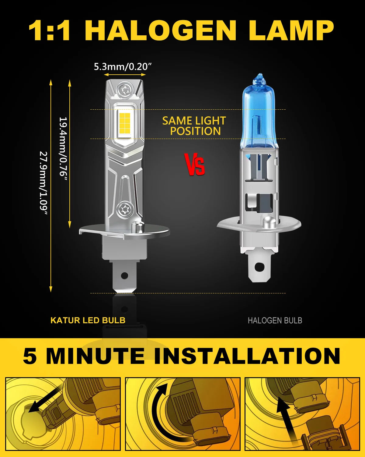 D1S D3S LED Scheinwerfer-Birnen Set 6000K – mit kabellosem – SwissGlanzGarage Ansicht 2