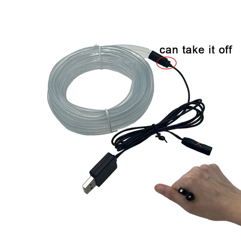 1/2/3/4/5M RGB Auto Innen Umgebungs LED Licht Streifen Unsichtbare