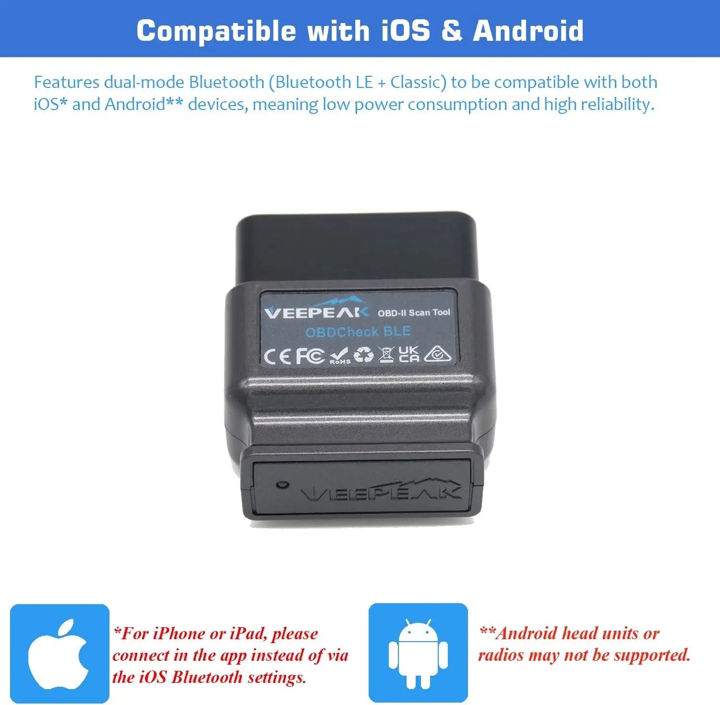 Veepeak OBDCheck BLE OBD2 Bluetooth Scanner – SwissGlanzGarage Ansicht 3