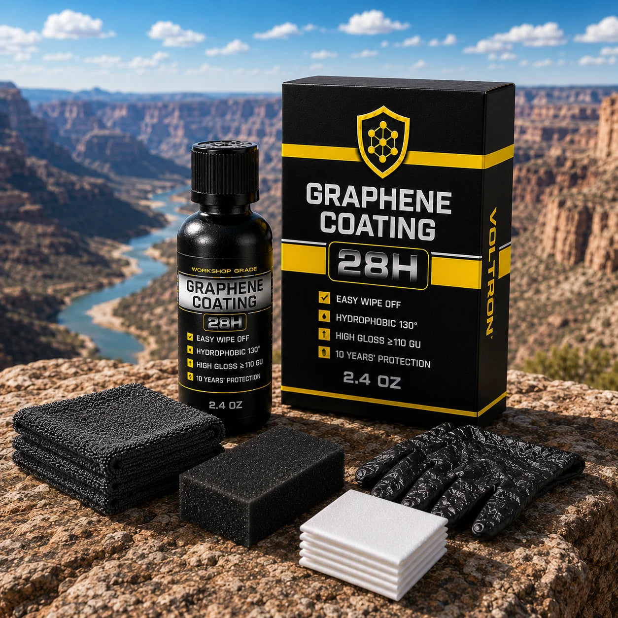 Fortschrittliche Nano-Graphen-Keramikbeschichtung 70ml UV-Technologie Extrem Hydrophobe Auto-Keramikbeschichtungs-Set...