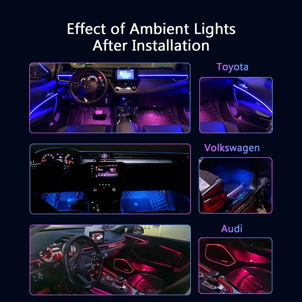 Universelles Umgebungs licht für den Innenraum des Autos 64 Farben