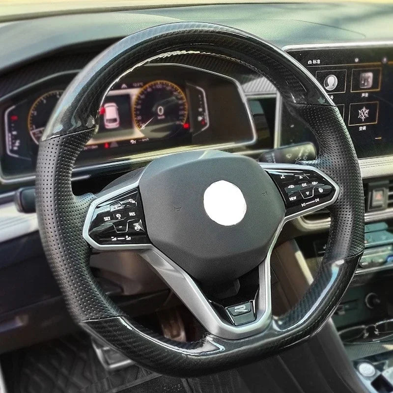 Lenkradbezug aus schwarzem Carbonfaser-Suede – SwissGlanzGarage Ansicht 5