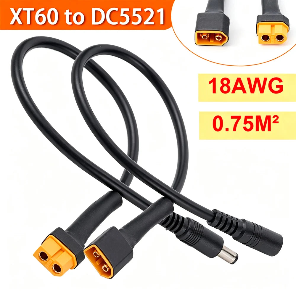 Solarverbindungskabel XT60 Stecker auf DC5521 18AWG – SwissGlanzGarage Ansicht 2