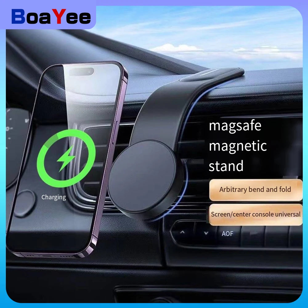 15 W kabelloses schnelles magnetisches Auto-Ladegerät 360 ° Verstellbarer Handyhalter für mobile Autos, geeignet für ...