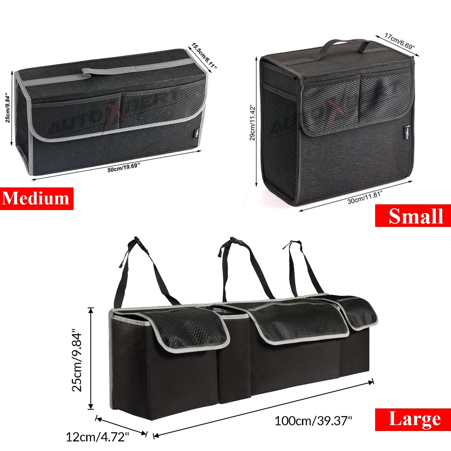Auto Trunk Organizer Filz Boot Organizer Lagerung Tasche Box Tragbare Handtasche Fracht Werkzeug Halter Mesh Net Tasc...