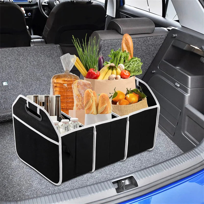 1 STÜCK Kofferraum-Aufbewahrungsbox Extra großer zusammenklappbarer Organizer mit 3 Fächern Home Car Seat Organizer A...