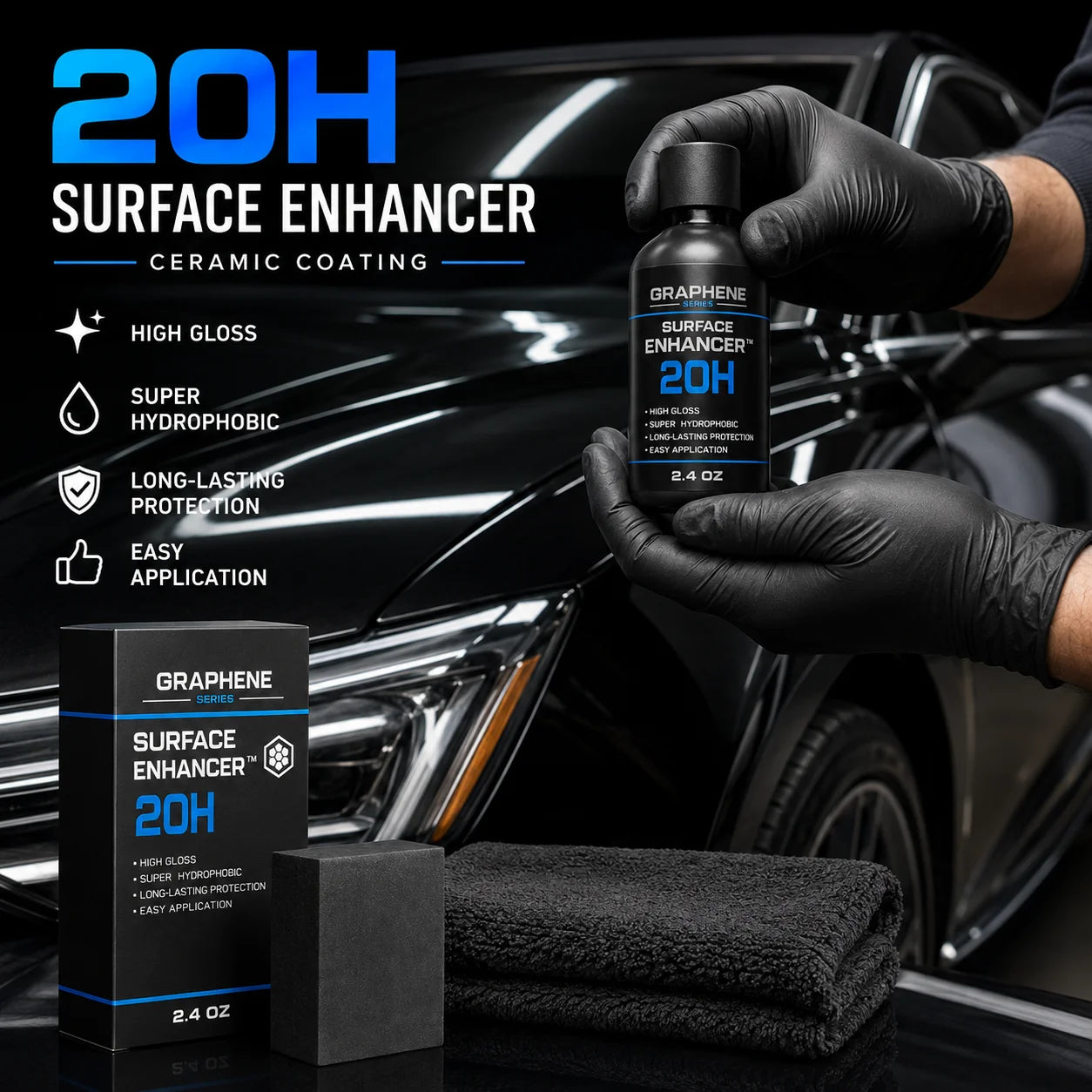 20H Advanced Graphene Keramikbeschichtung für Autos (70ML) mit UV-Tracking-Technologie, ultra hoher Glanz, kratzfest ...