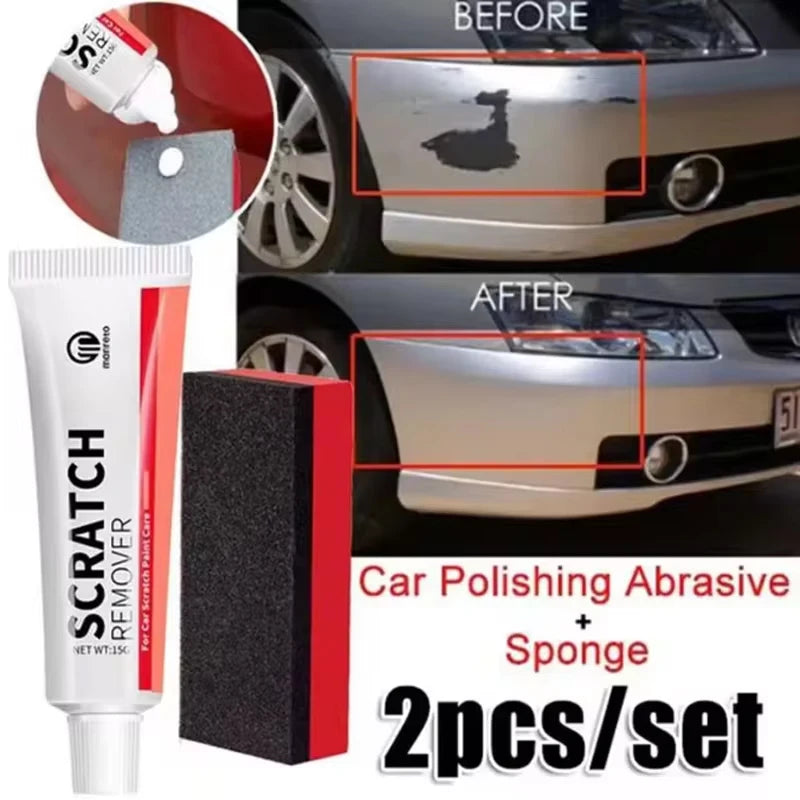 Car Scratch Remover Car Polishing Paste with Sponge, Car Body Paint Care Kit Paint Repair Spray Paint for Car and Mot...