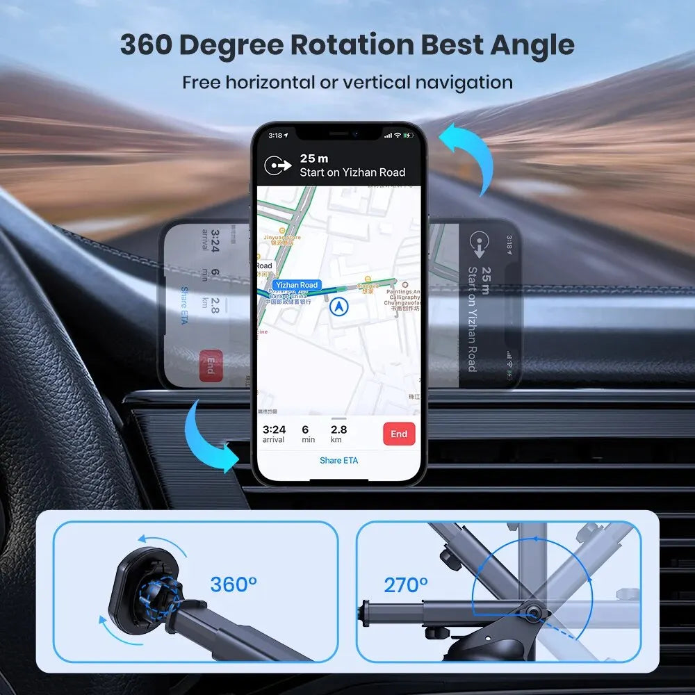 Auto-Handyhalterung Lüftung 360-Grad verstellbar – – SwissGlanzGarage Ansicht 5