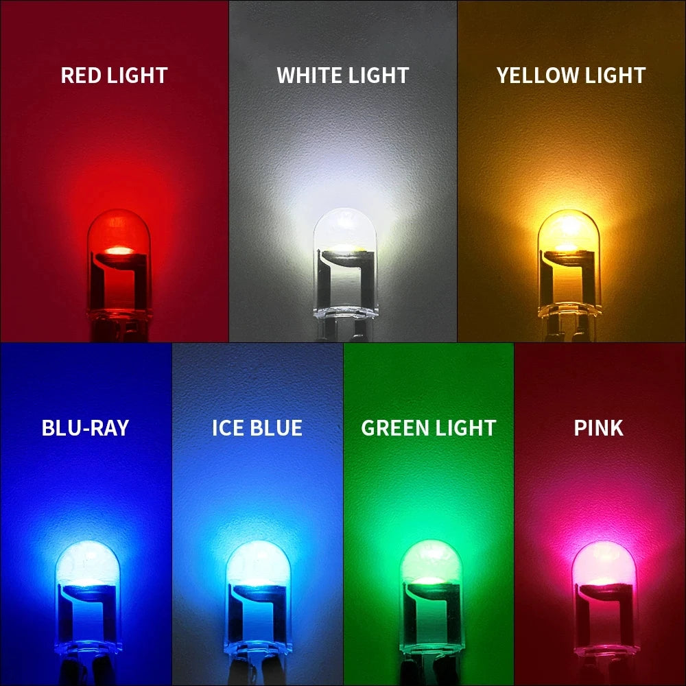 10er Set W5W T10 LED-Birnen: Weiss, Eisblau & Gelb – SwissGlanzGarage Ansicht 4