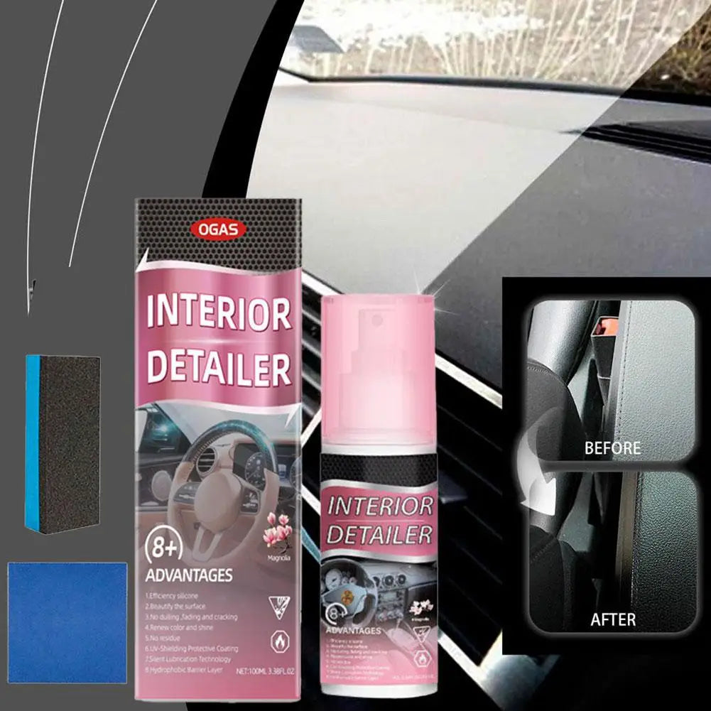 Auto-Innenraum-Polier- und Schutzmittel 100ml - Formel stellt Farbe und Glanz wieder her, für Vinyl-, Gummi- und Kuns...