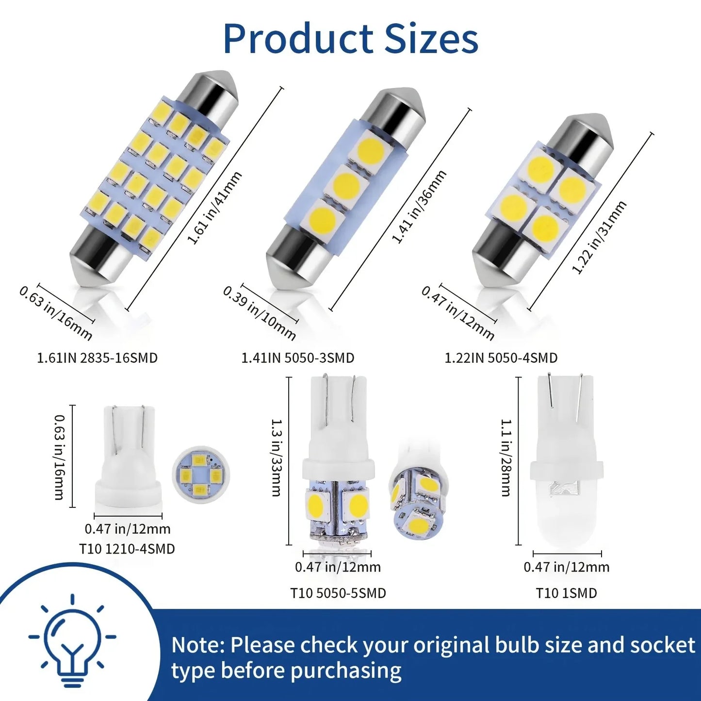 T10 5050 LED Innenraumbeleuchtung Set – SwissGlanzGarage Ansicht 2