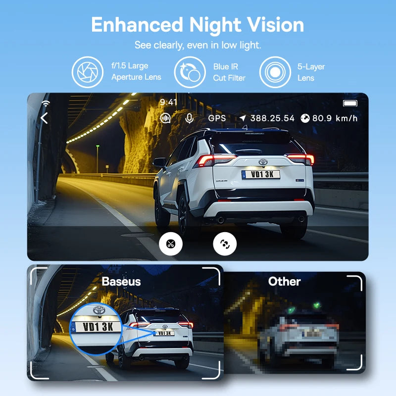 Baseus 3K Dash Cam VD1 HD Front- und Rückkamera – SwissGlanzGarage Ansicht 4