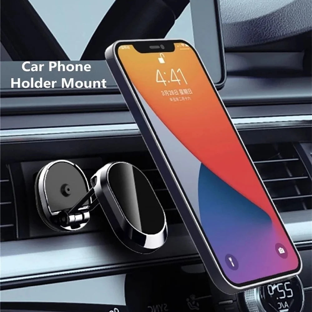 Magnetischer Autotelefonhalter 360° ° Drehbarer Magnet-Telefonständer, faltbarer Armaturenbrett-Ständer, Navigation, ...
