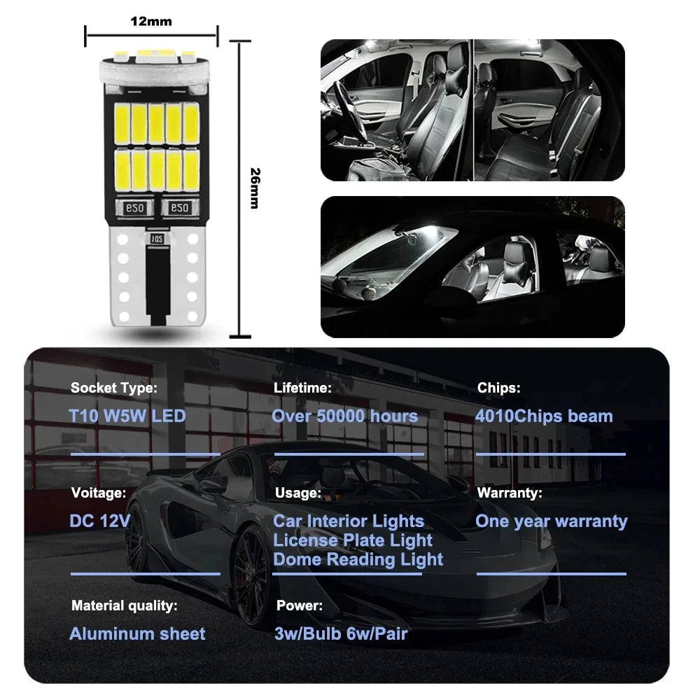 T10 W5W LED Birnen 4014 SMD 6000K 8er Set – SwissGlanzGarage Ansicht 3
