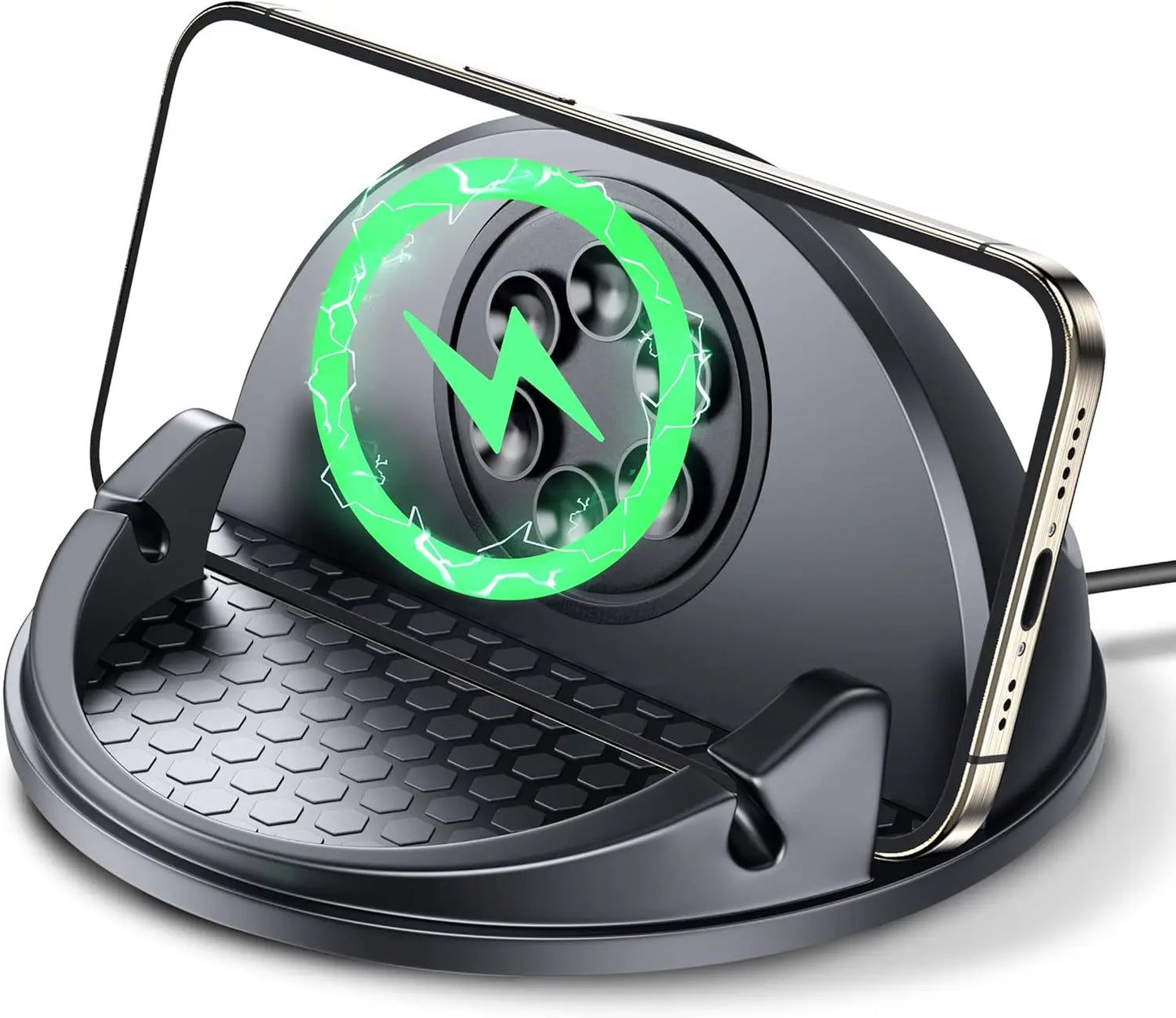 Auto-Handyhalter für kabelloses Ladegerät, 15-W-Ladetelefonhalter für iPhone, Samsung, Google usw. Geeignet für Armat...