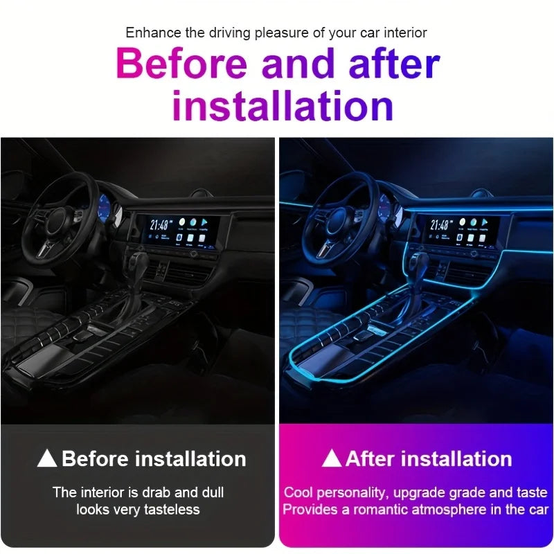 Auto Innen Licht LED Streifen 5M USB Auto Dekoration Umgebungs Lampe