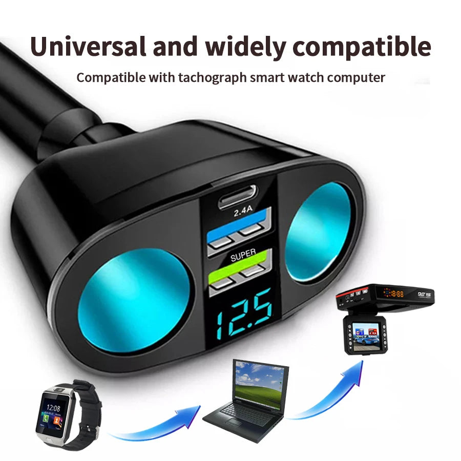 66W Dual USB Auto-Ladegerät – SwissGlanzGarage Ansicht 3