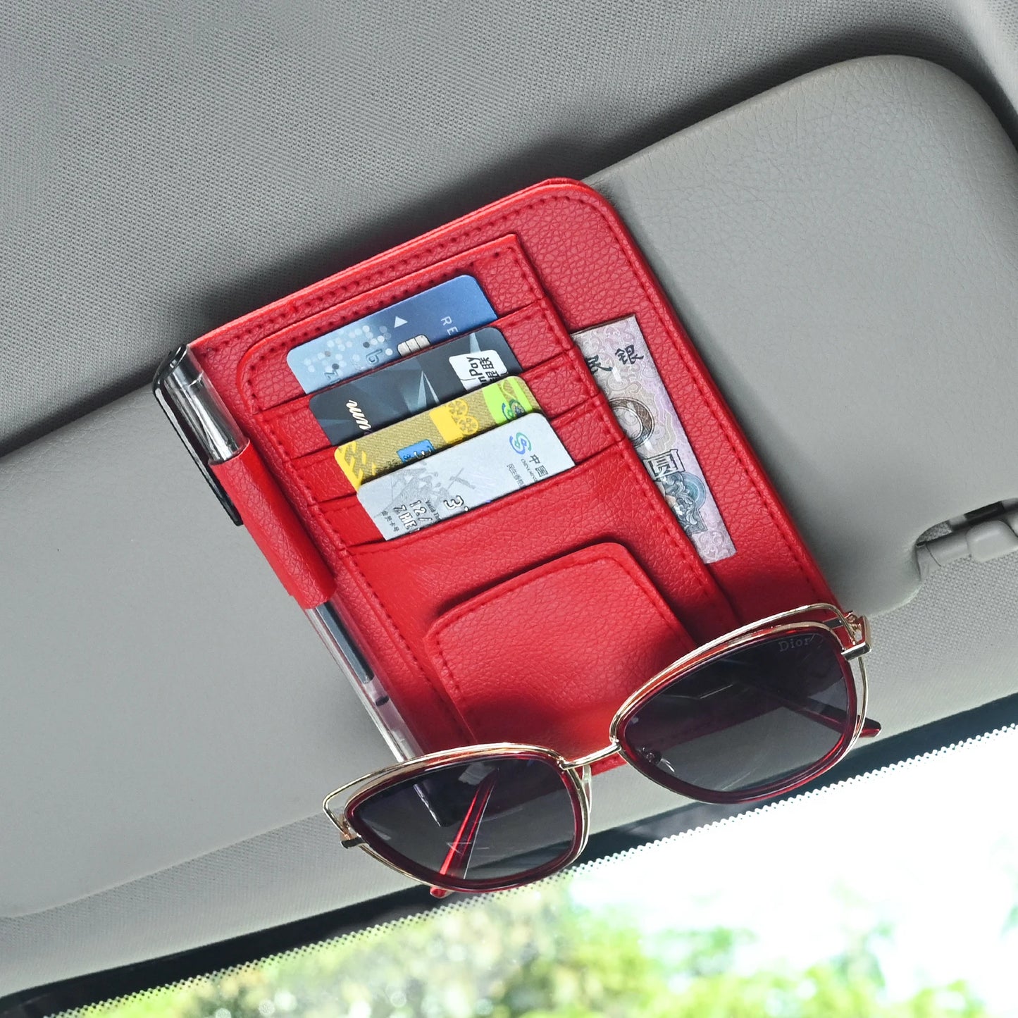 Auto-Sonnenblenden-Organizer mit Taschen – SwissGlanzGarage Ansicht 3