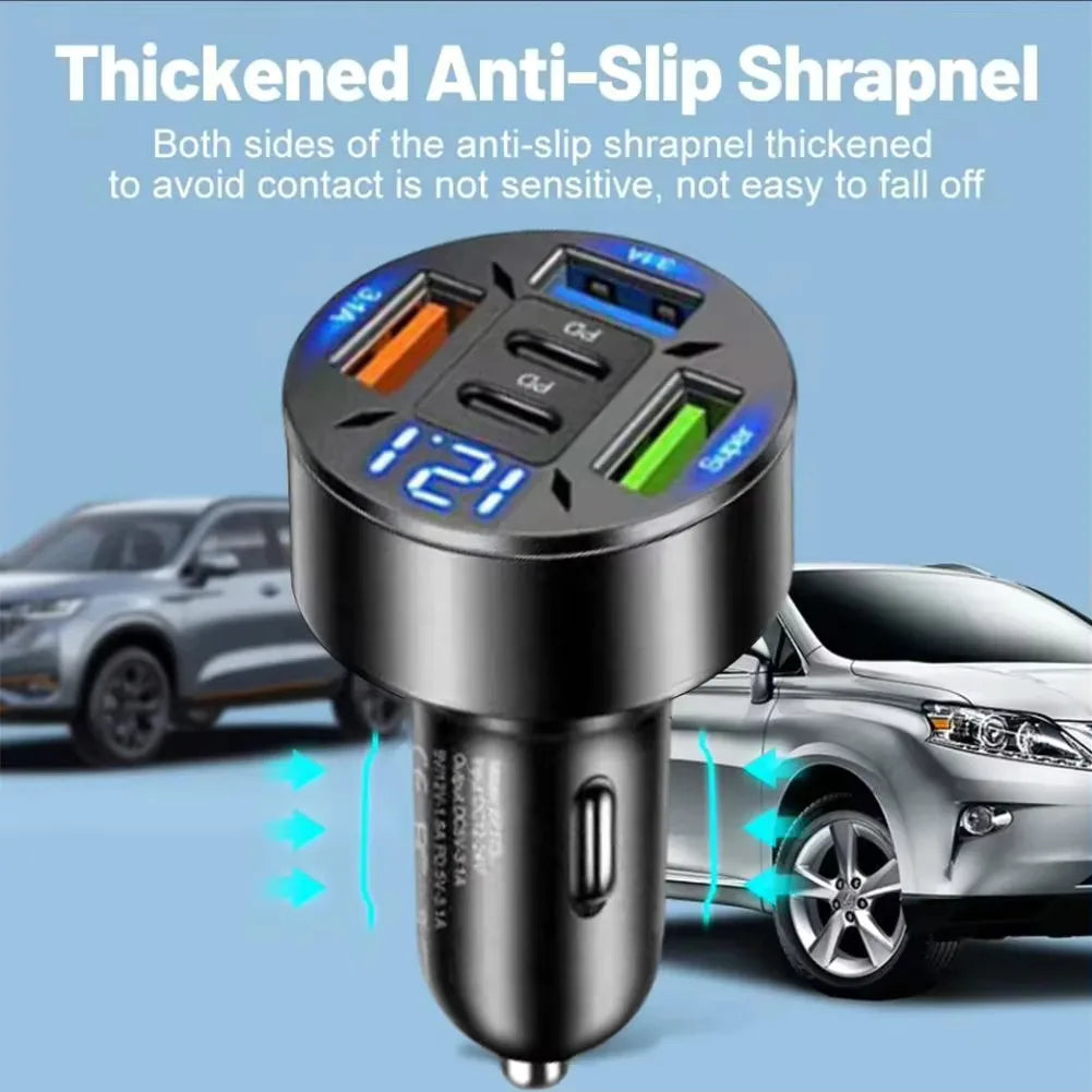 6-Port USB Type-C Auto-Ladegerät mit RGB – SwissGlanzGarage Ansicht 3