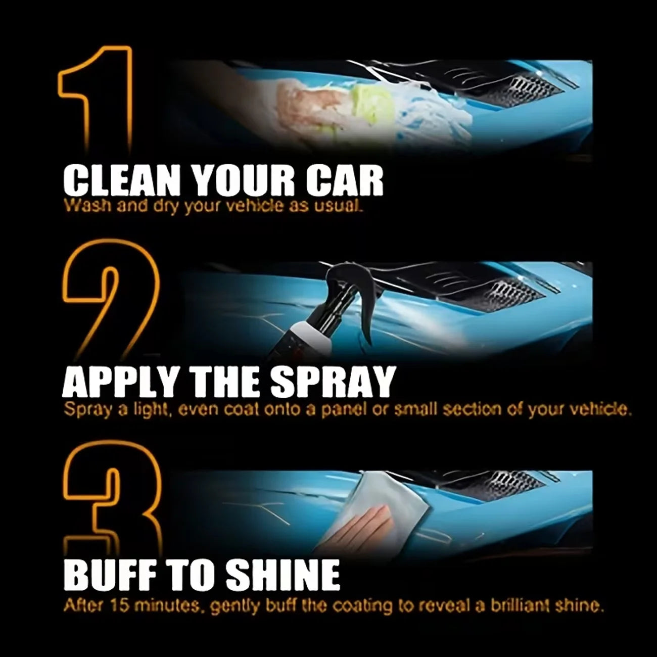 3-in-1 Ultimate Nano-Keramikbeschichtungsspray - Ultimativer Autolackschutz mit Hydrophober Glasbehandlung, Auto-Kera...