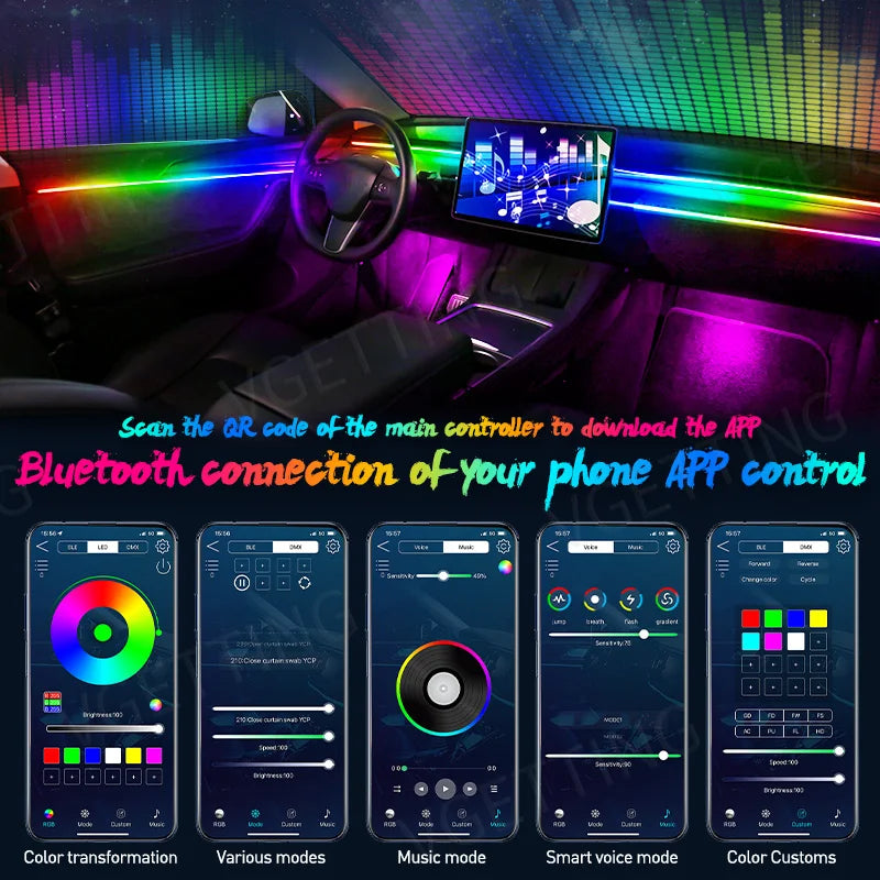 Full Color Streamer LED Innenraumbeleuchtung – SwissGlanzGarage Ansicht 6