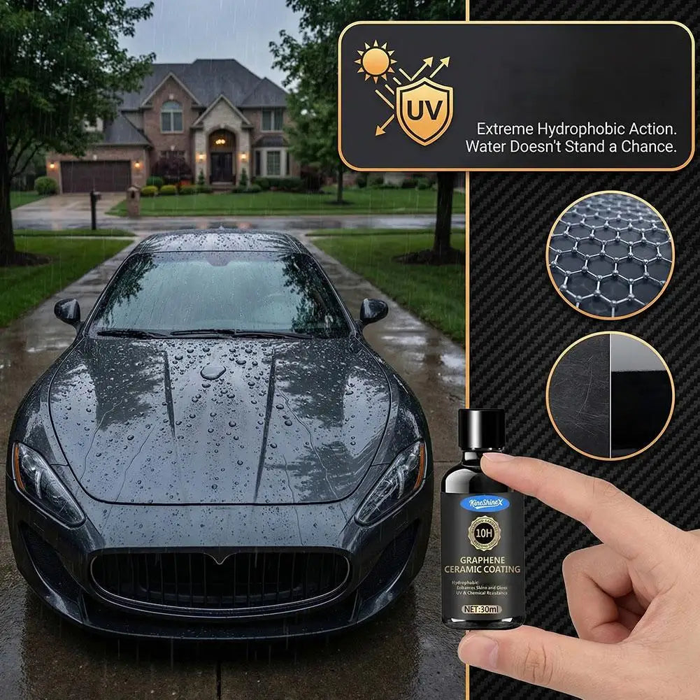 10H Graphen-Keramikbeschichtung 30ml Autolack-Schutzset Wasserdicht Anti-Oxidation Hochglanz-Versiegelung für Auto-De...