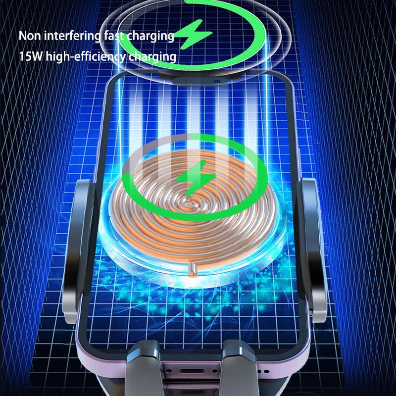 2025 15W Kfz-Wireless-Ladegerät mit Schwerkraft-Lüftungshalterung für Mobiltelefone
