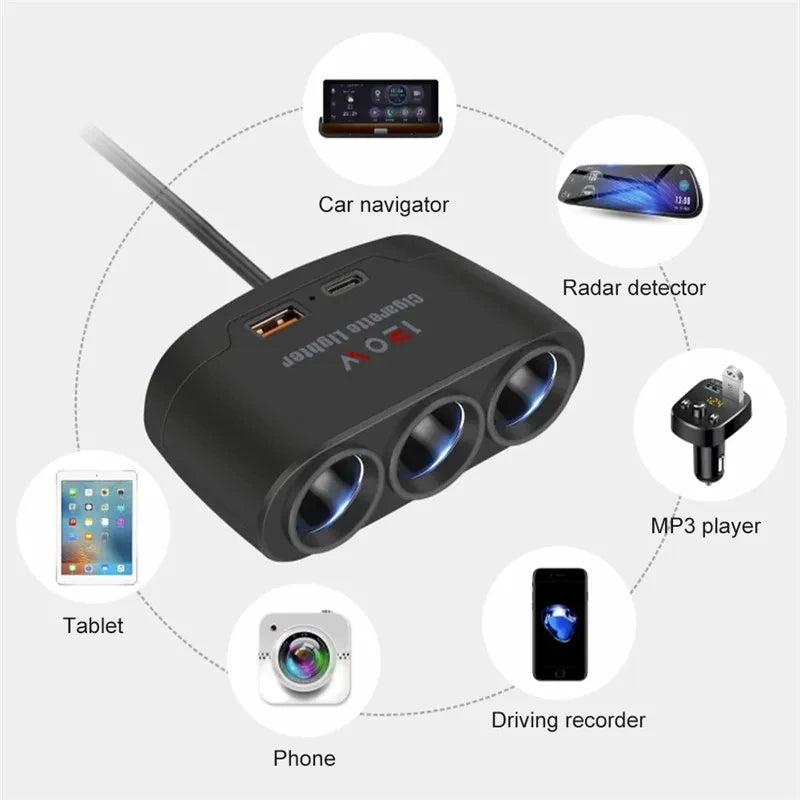 120W Auto Zigarettenanzünder Splitter 12V – SwissGlanzGarage Ansicht 3