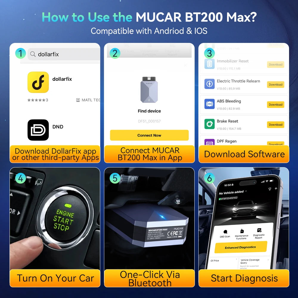 MUCAR BT200 MAX OBD2-Diagnosegerät – SwissGlanzGarage Ansicht 6
